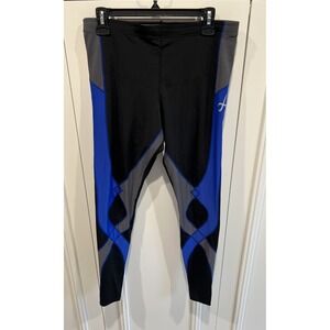 CW-X Womens XL Black Grey Blue Stabilyx Joint Support Compression Tights